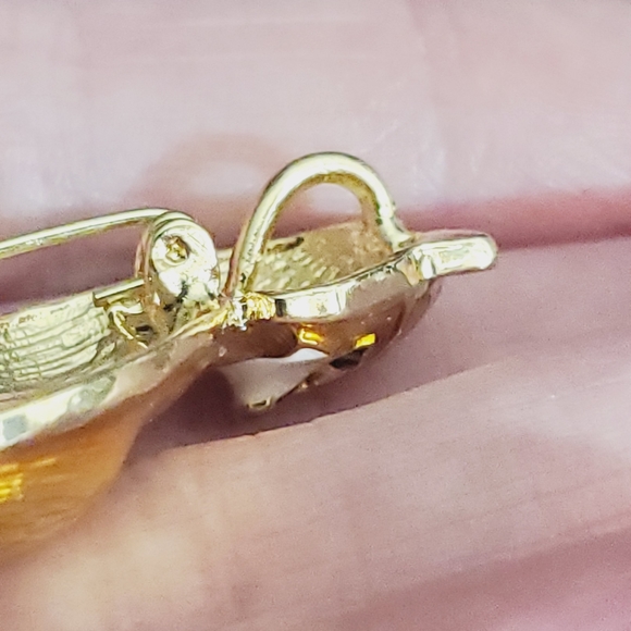 Fox brooch enamel crystal orange copper fall autumn animal woodland pendant - Picture 11 of 14